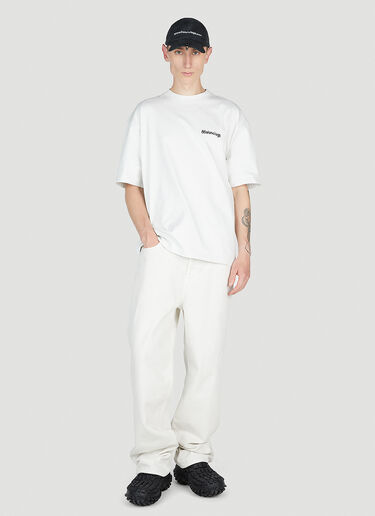 Balenciaga 徽标印花宽大 T 恤 白色 bal0153013