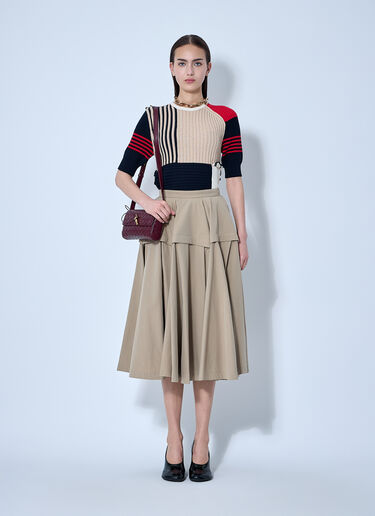 Bottega Veneta Gathered Midi Skirt Beige bov0255006