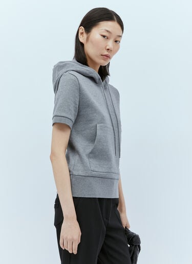 Knit Four Bar Hooded Sweatshirt Thom Browne Knit Four Bar Hooded Sweatshirt Grey thb0253022