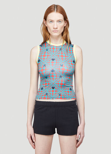 Maisie Wilen Knitted Muscle Beach Tank Top Blue mwn0244006