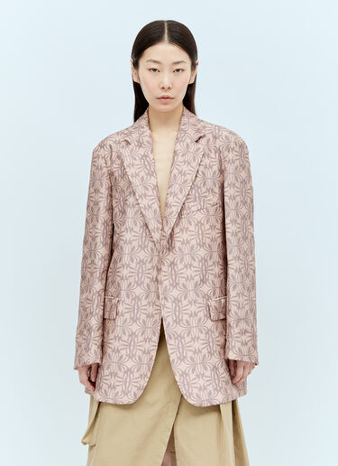 Dries Van Noten 프린트 실크 블레이저  핑크 dvn0256028