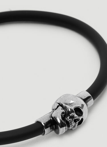 Skull Motif Cord Bracelet Alexander McQueen Skull Motif Cord Bracelet Black amq0149097