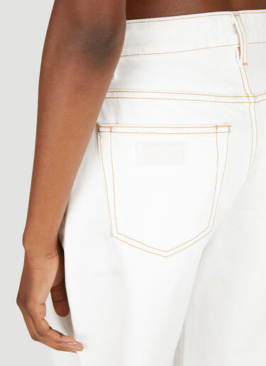 GANNI Barrel Leg Jeans White gan0251082