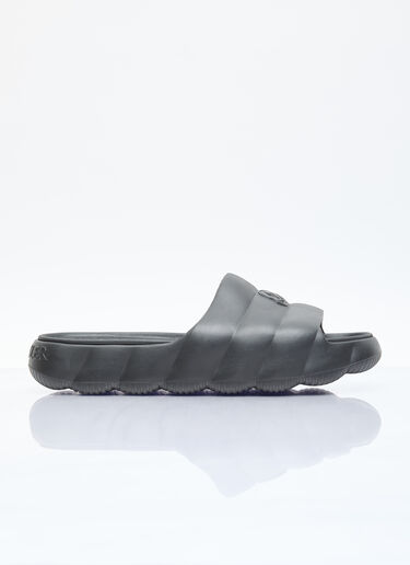 Moncler Lilo Logo Patch Slides Black mon0156033