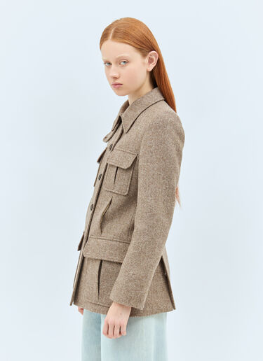 Chloé Long Officer Jacket Brown chl0258002