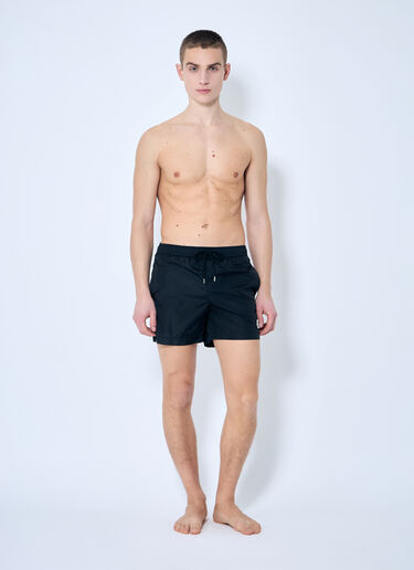 Moncler Logo Patch Swim Shorts Black mon0159035