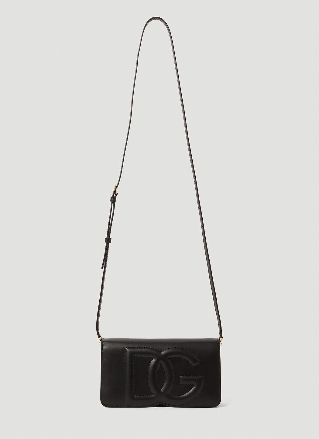 Bottega Veneta Logo Leather Phone Bag Black bov0251056