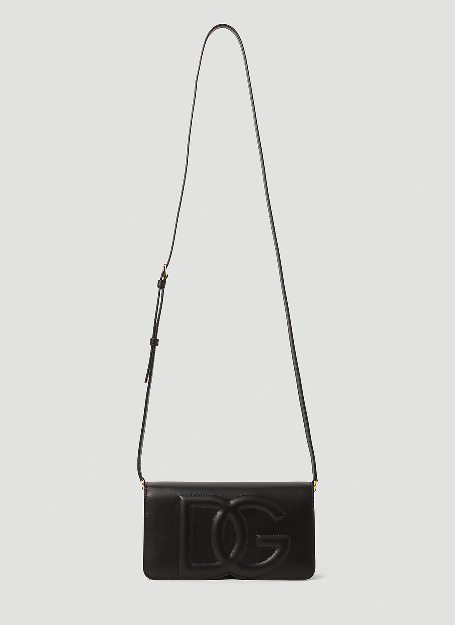 Shop Dolce & Gabbana Logo Leather Phone Bag In Black
