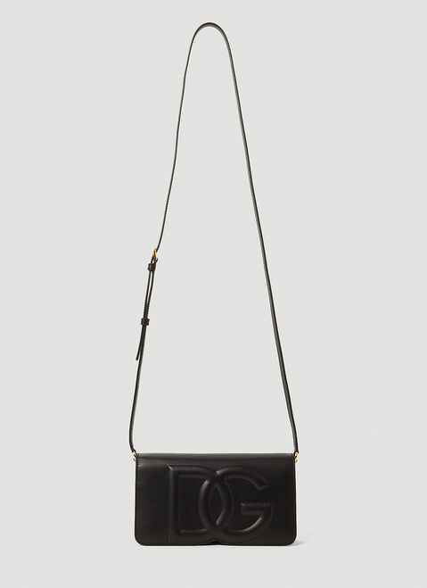 Bottega Veneta Logo Leather Phone Bag Black bov0251056