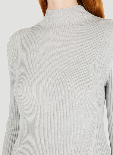 Dion Lee Ribbed Knit Sweater Silver dle0249011