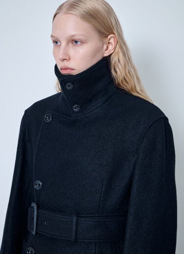 Lemaire Shaped Wrap Coat Black lem0266003
