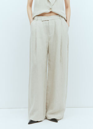 St. Agni Linen Tailored Pants Beige sta0255008