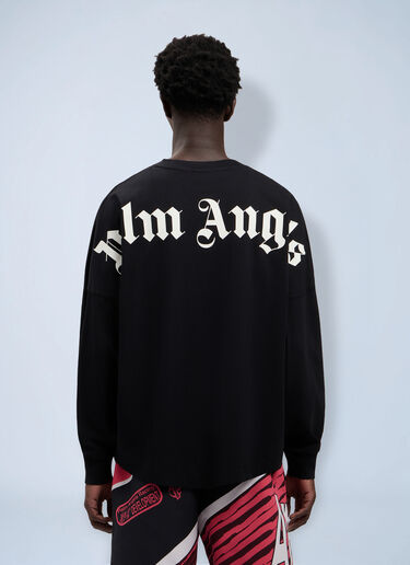 LN-CC® - Palm Angels: Classic Logo Long-Sleeved Over T-Shirt - Black Palm Angels Classic Logo Long-Sleeved Over T-Shirt Black pma0164064