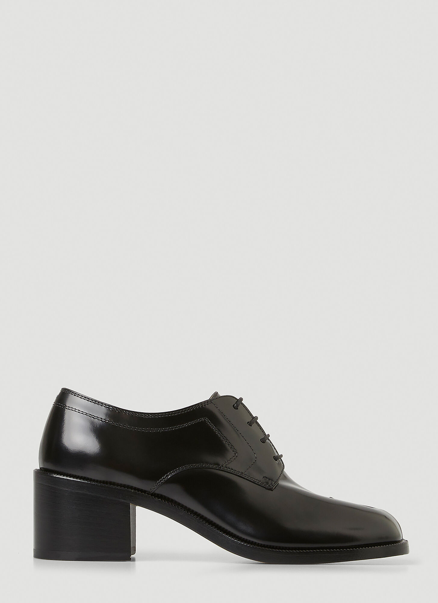 Maison Margiela Tabi Lace-up Heeled Shoes In Black
