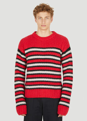 Comme Des Garçons PLAY Striped Knitted Sweater Black cpl0355025