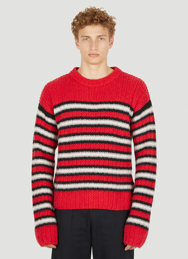 ERL Striped Knitted Sweater Red erl0150009