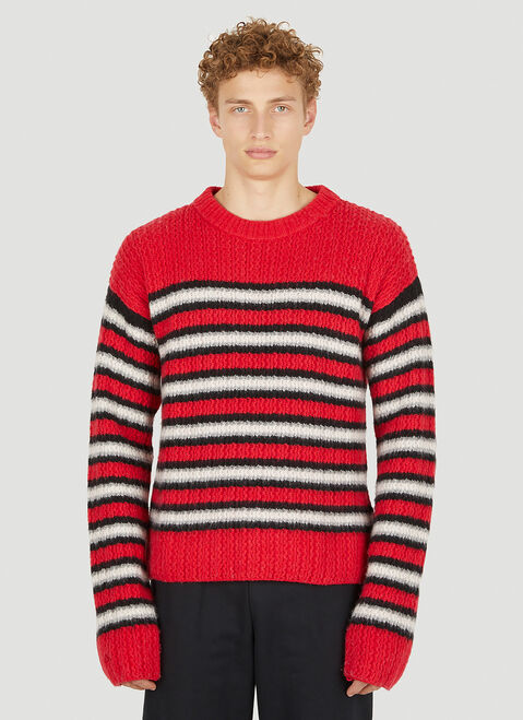 Comme Des Garçons PLAY Striped Knitted Sweater Black cpl0355025