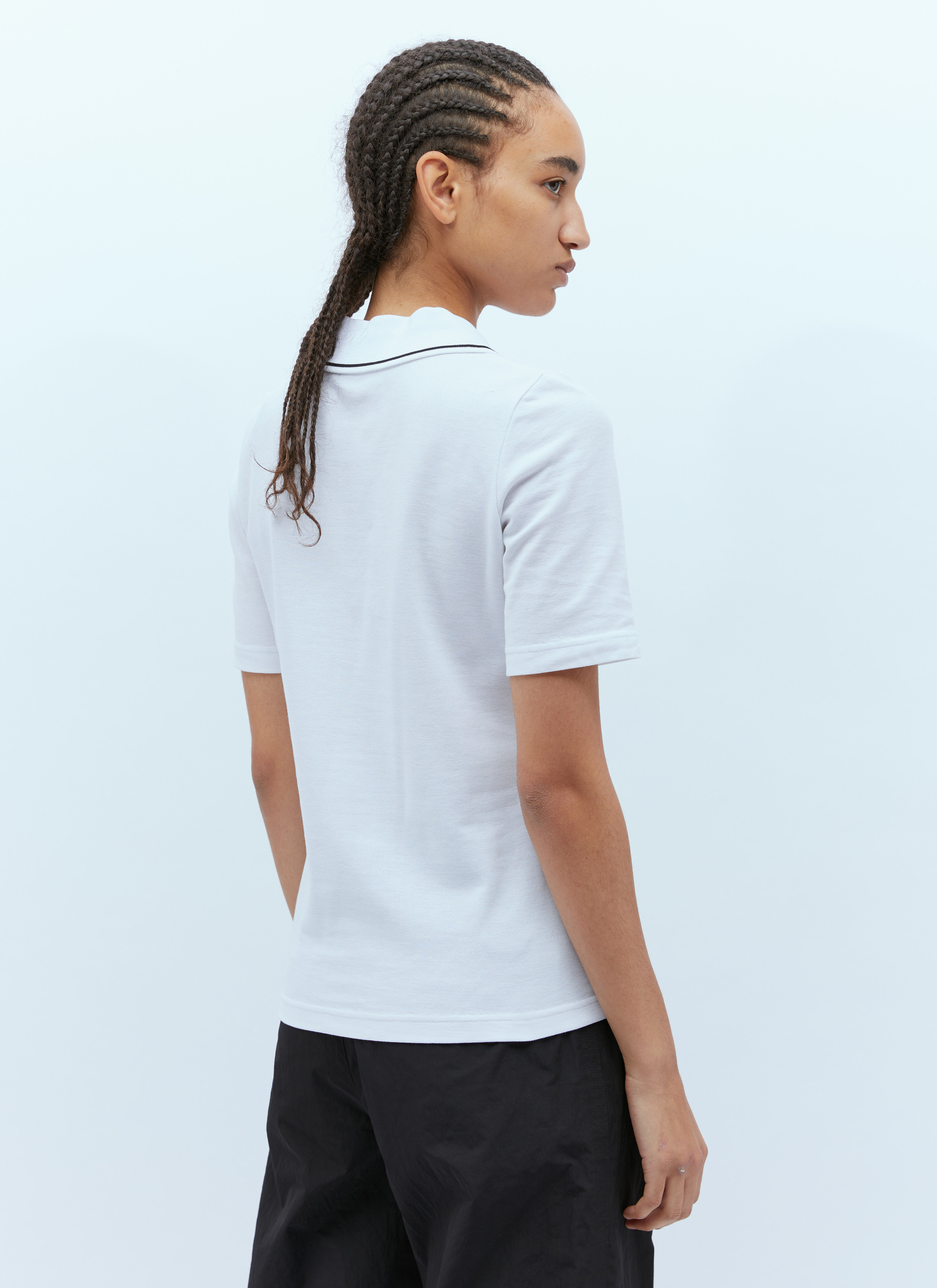 Moncler Women s Logo Patch Polo Shirt in White LN CC