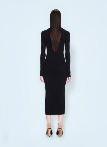 Off-White Off Stamp Ribbed Midi Dress Black ofw0260011