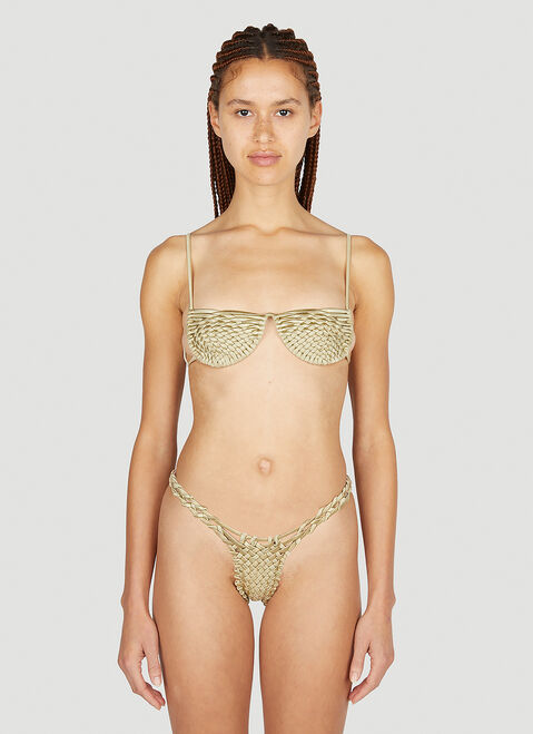 Isa Boulder Weavecross Bikini Top Silver isa0251018
