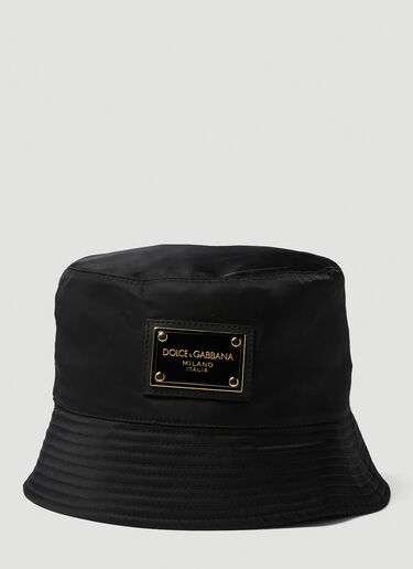 Dolce & Gabbana 로고 플라크 버킷 햇 블랙 dol0149017