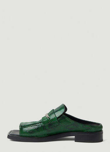 Martine Rose Open Square Toe Mule Green mtr0152013