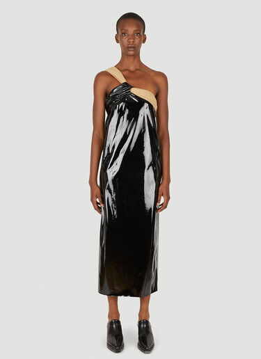 1017 ALYX 9SM Asymmetric Vinyl Dress in Black LN CC