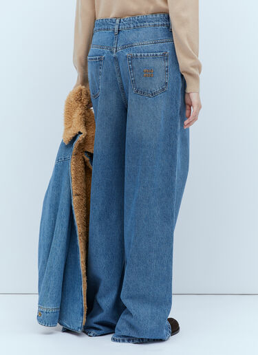 Miu Miu Logo Embroidery Jeans Light Blue miu0254023