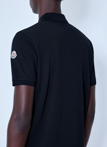 LN-CC® - Moncler: Piqué Polo Shirt - Black Moncler Piqué Polo Shirt Black mon0166006