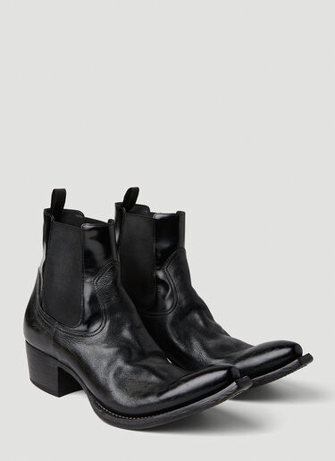 Prada Turn-Up Toe Cowboy Boots Black pra0152046