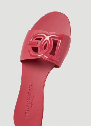 Dolce & Gabbana 镂空徽标拖鞋 粉色 dol0253022