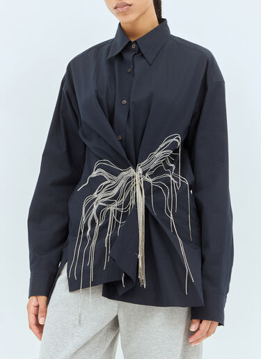 Dries Van Noten Crystal-Embellished Shirt Navy dvn0258030