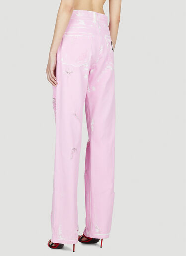 Dolce & Gabbana 做旧喷绘长裤 粉色 dol0251014