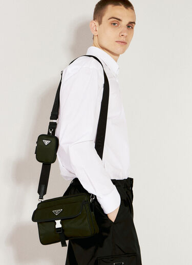 Re-Nylon And Saffiano Leather Crossbody Bag Prada Re-Nylon And Saffiano Leather Crossbody Bag Green pra0156021