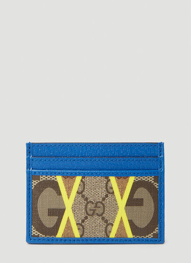 Rhombus Print Card Holder Gucci Rhombus Print Card Holder Blue guc0152147