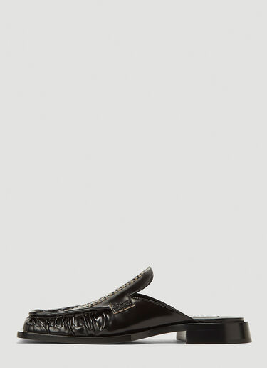 Jil Sander Whipstitch Leather Mules Black jil0244014
