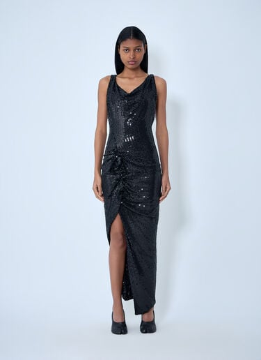 Vivienne Westwood Sequined Cowl Neck Gown Black vvw0263010