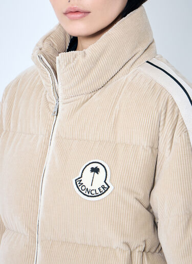 8 Moncler Palm Angels Abrolhos Short Down Jacket Beige mpa0359002