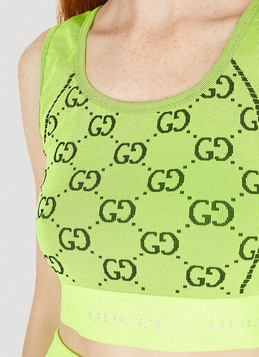 Gucci Logo Jacquard Crop Top Green guc0250017