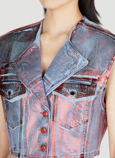 Metallic Foil Vest Top GANNI Metallic Foil Vest Top Red gan0252025