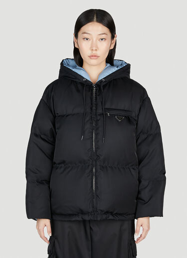 Prada 후드 퍼퍼 재킷 블랙 pra0254017