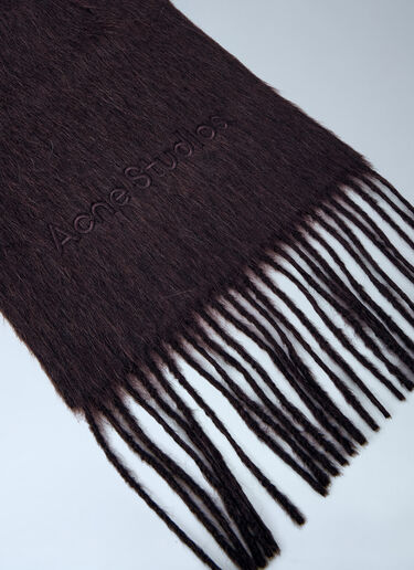 Acne Studios Logo Wool Scarf Dark Brown acn0164014