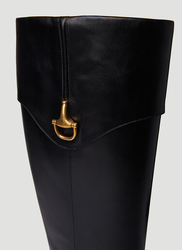 Gucci Horsebit Riding Boots Black guc0251080