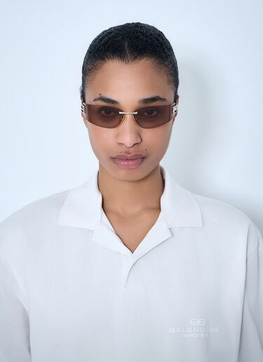 Balenciaga Gossip 无框 Logo 太阳镜 粉色 bal0263053