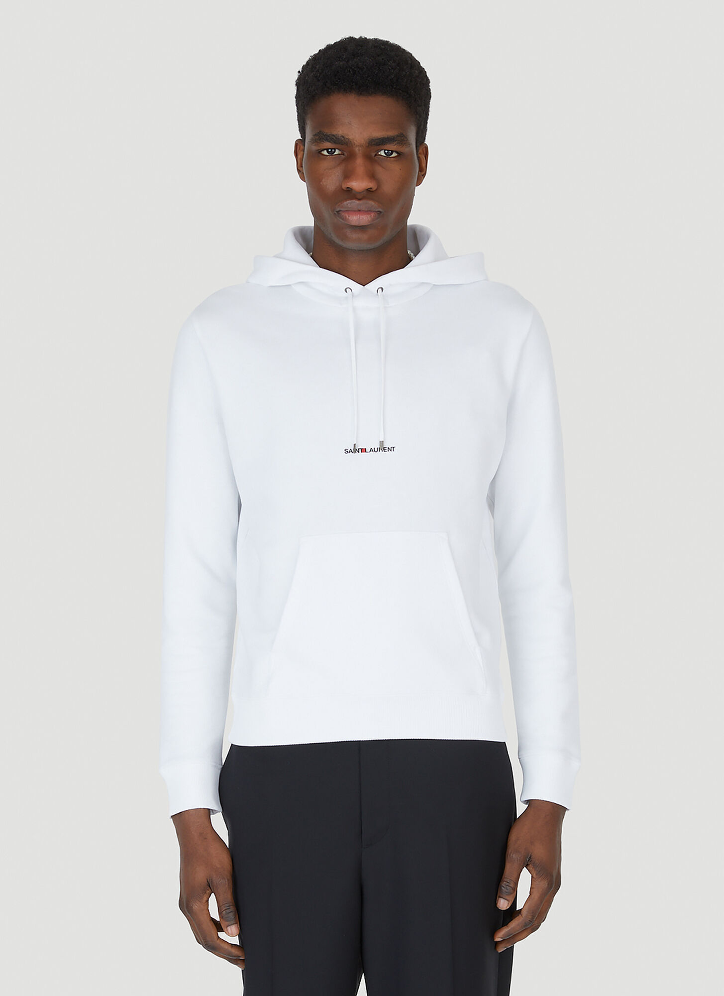 Saint Laurent Rive Gauche Hooded Sweatshirt Male White