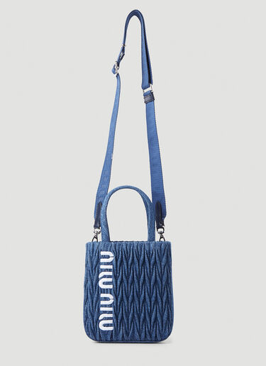 Miu Miu Matelassé Denim Handbag Blue miu0247011