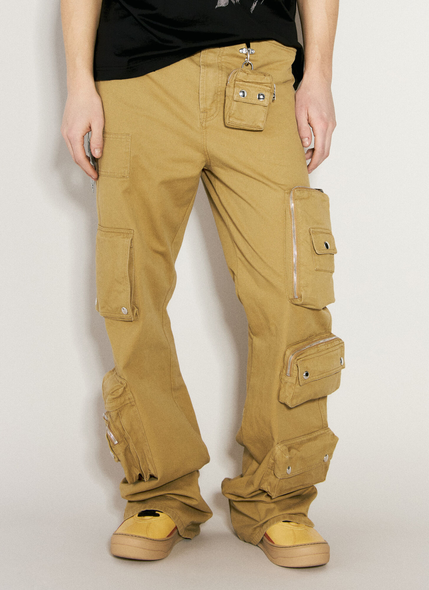 Shop Lanvin X Future Drop 3 Utility Pockets Pants In Beige