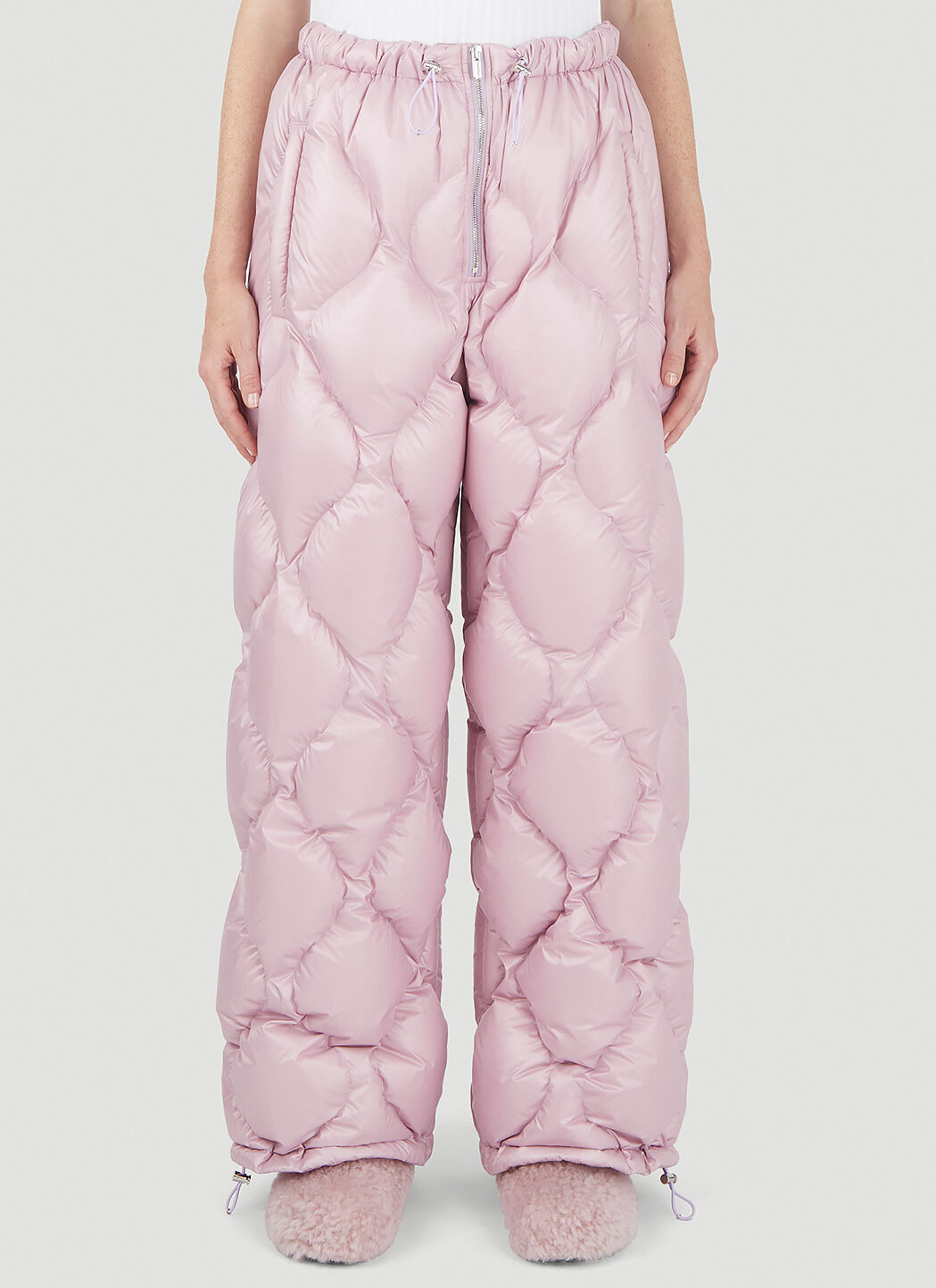 Miu Miu Women s Quilted Down Ski Track Pants in Pink LN CC