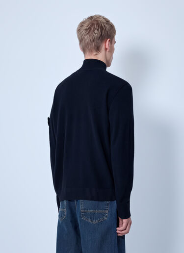 LN-CC® - Stone Island: Zip-Up Knit Cardigan - Black Stone Island Zip-Up Knit Cardigan Black sto0165049