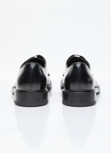 Prada Brushed Leather Lace-Up Shoes Black pra0155020